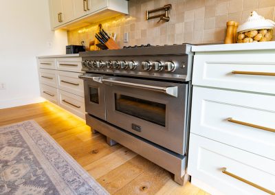 A luxurious kitchen featuring a sleek stove.